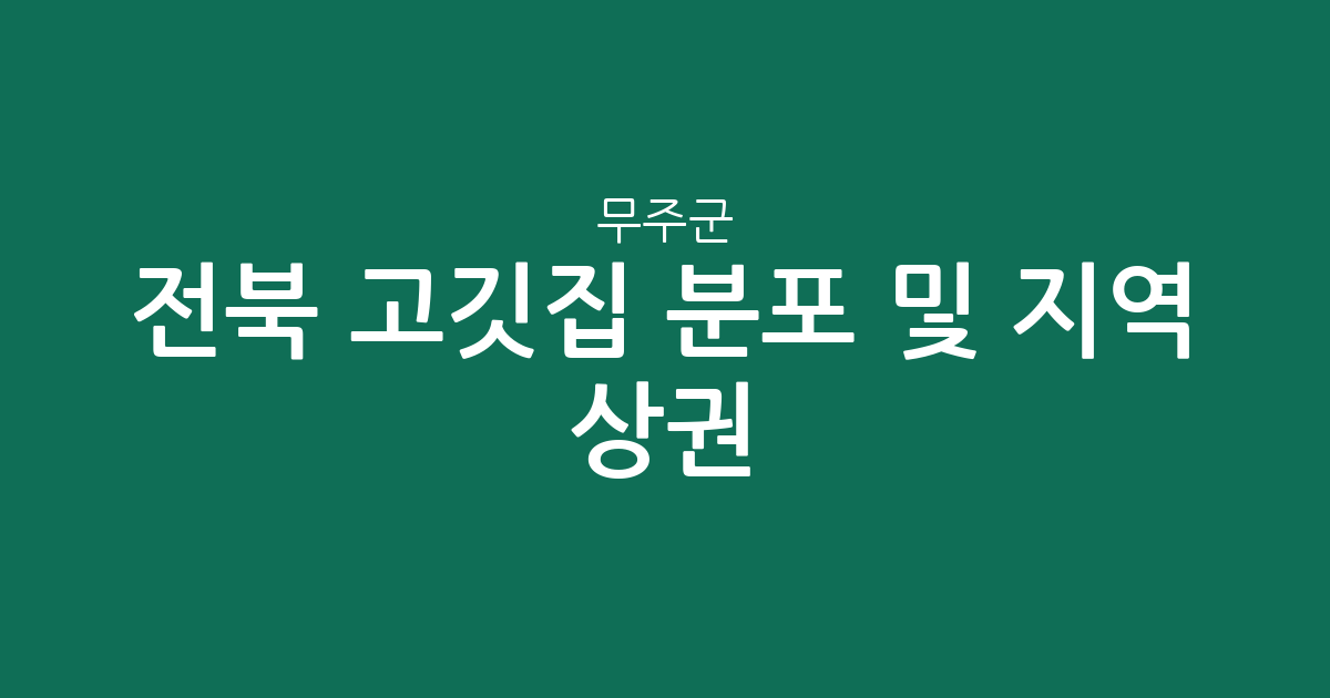 전북 무주군 고깃집 분포 및 지역 상권 분석: 어디에 삼겹살 구이집이 많을까?