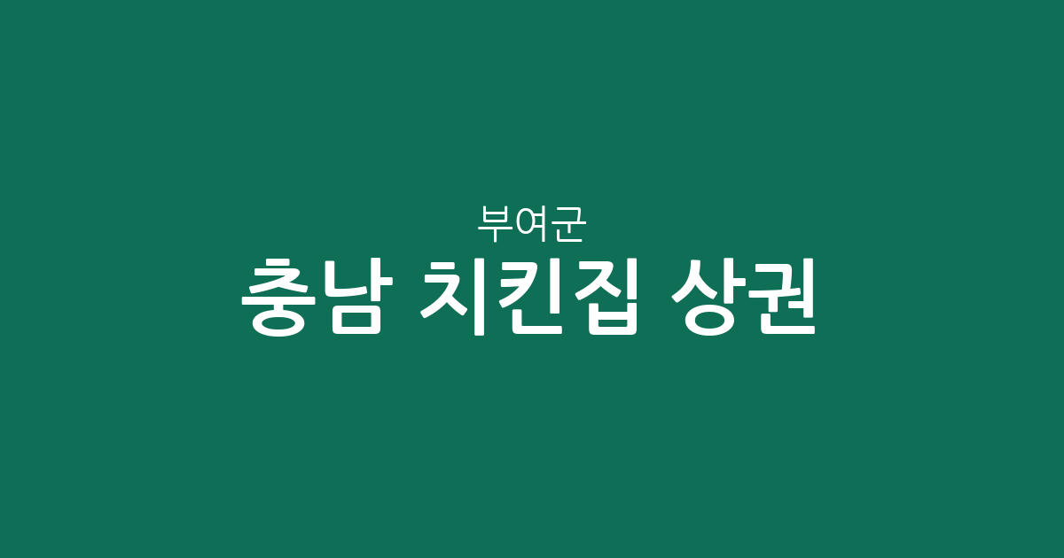 충남 부여군 치킨집 상권 분석: 부여읍부터 규암면까지 지역별 분포 현황
