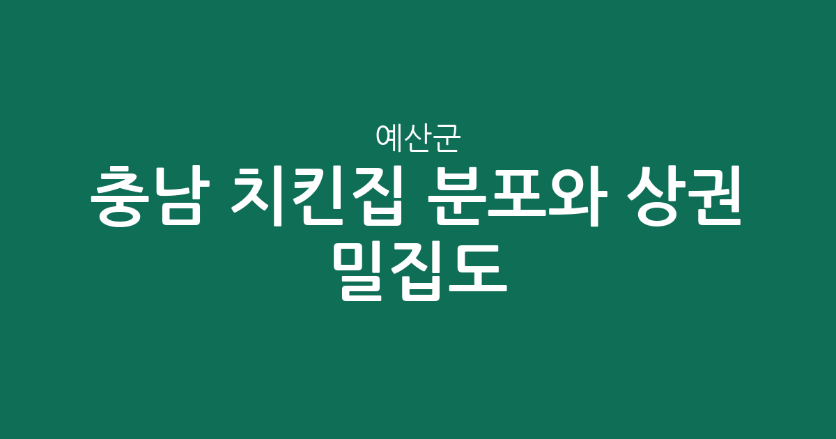 충남 예산군 치킨집 분포와 상권 밀집도 분석: 예산읍부터 덕산면까지