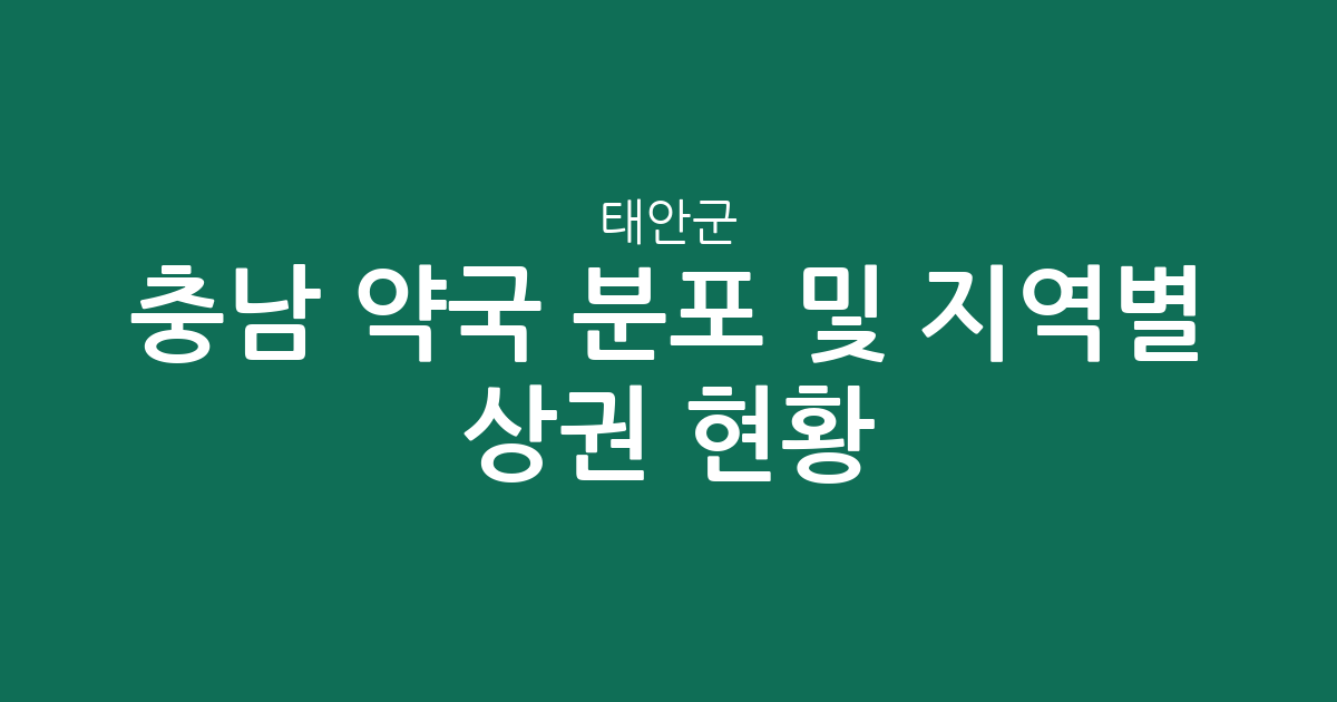 충남 태안군 약국 분포 및 지역별 상권 현황 분석
