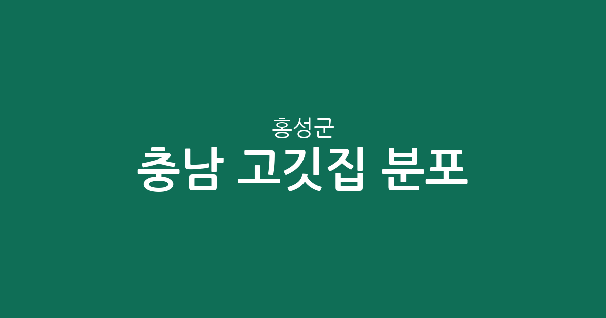 충남 홍성군 고깃집 분포 분석: 홍성읍에서 홍북읍까지 동별 상권 현황