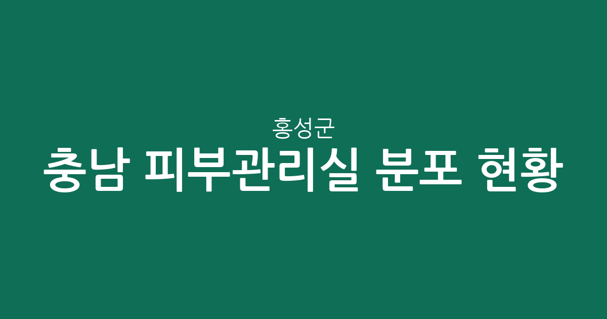 충남 홍성군 피부관리실 분포 현황: 홍성읍과 홍북읍 중심의 에스테틱 상권 분석