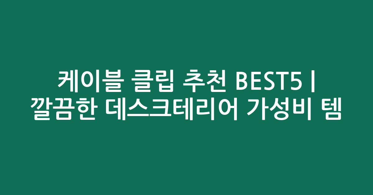케이블 클립 추천 BEST5 | 깔끔한 데스크테리어 가성비 템 비교