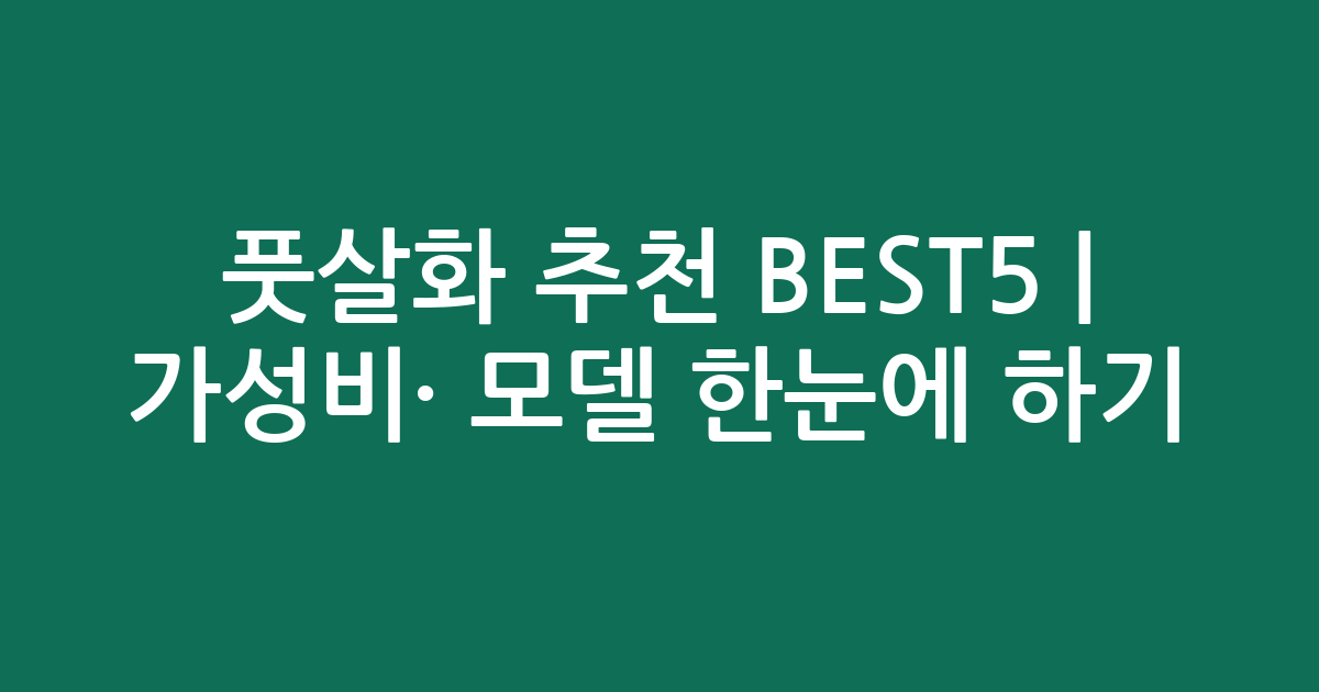 풋살화 추천 BEST5 | 가성비·인기 모델 한눈에 비교하기
