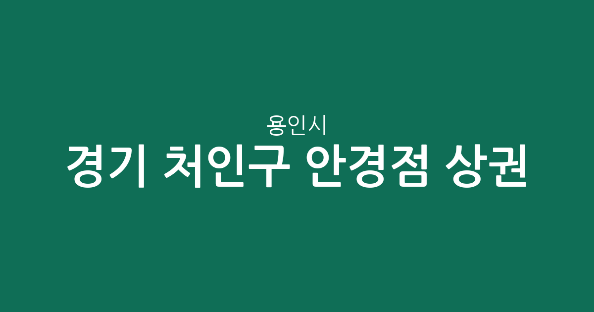 경기 용인시 처인구 안경점 상권 분석: 중앙동 중심의 지역별 분포 현황