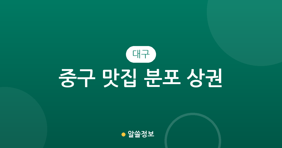 대구 중구 맛집 분포 상권 분석: 성내동·삼덕동 인기 맛집 베스트 지역 한눈에 보기