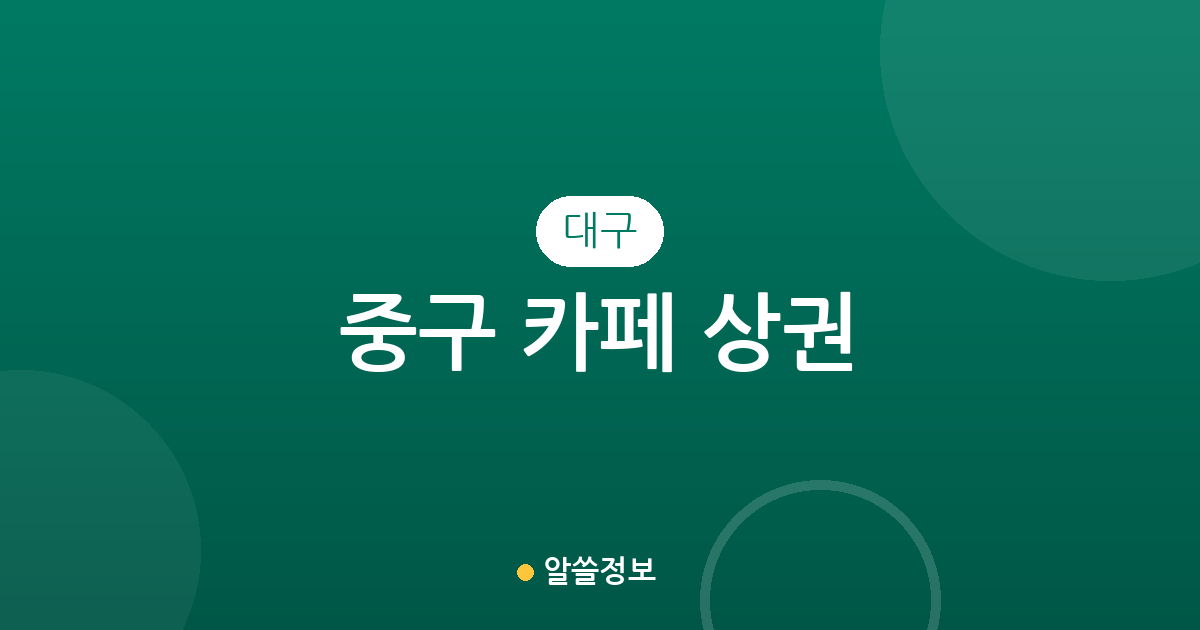 대구 중구 카페 상권 분석: 성내동부터 삼덕동까지 밀집도 높은 동네는 어디?