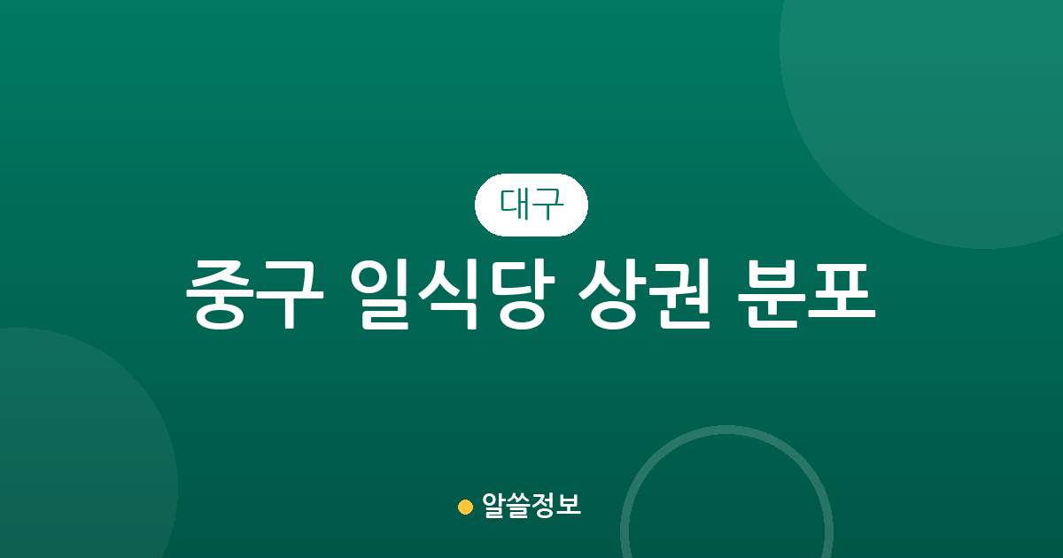 대구 중구 일식당 상권 분포 분석: 성내동과 삼덕동의 일식집 밀집도 확인하기