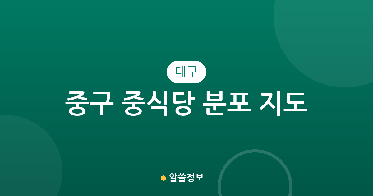 대구 중구 중식당 분포 지도: 성내동부터 삼덕동까지 중화요리 상권 분석