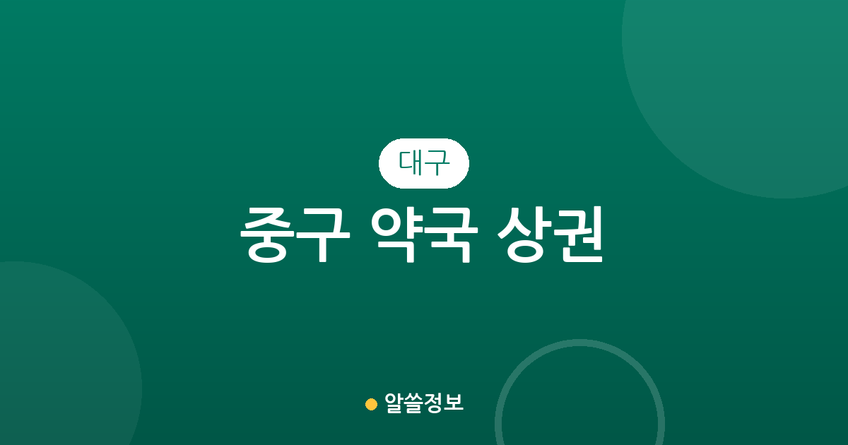 대구 중구 약국 상권 분석: 성내동·삼덕동 중심의 약국 분포 현황