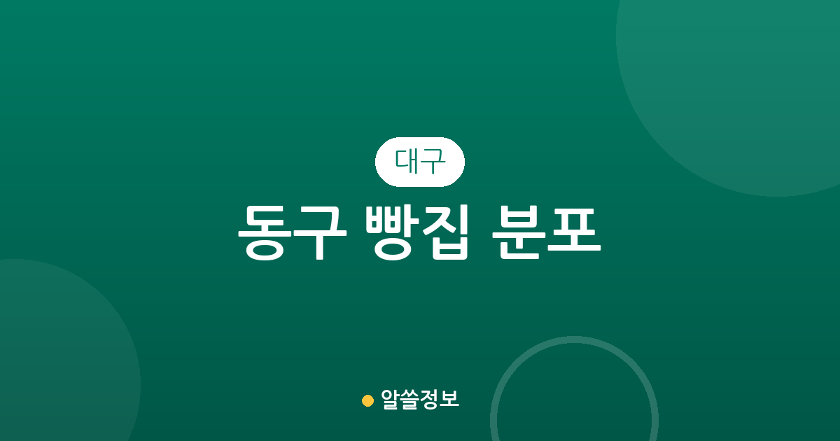 대구 동구 빵집 분포 분석: 신암4동부터 안심까지 베이커리 상권 밀집도 확인