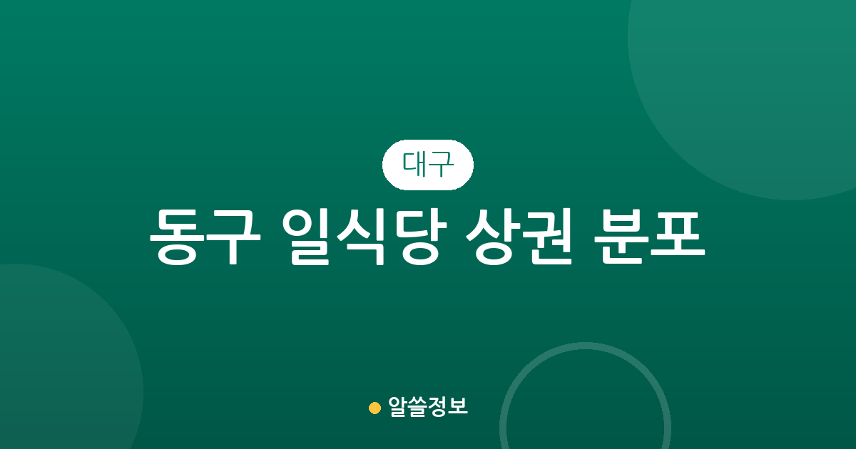 대구 동구 일식당 상권 분포 분석: 신천4동부터 안심동까지, 우리 동네 스시·돈가스집 찾기