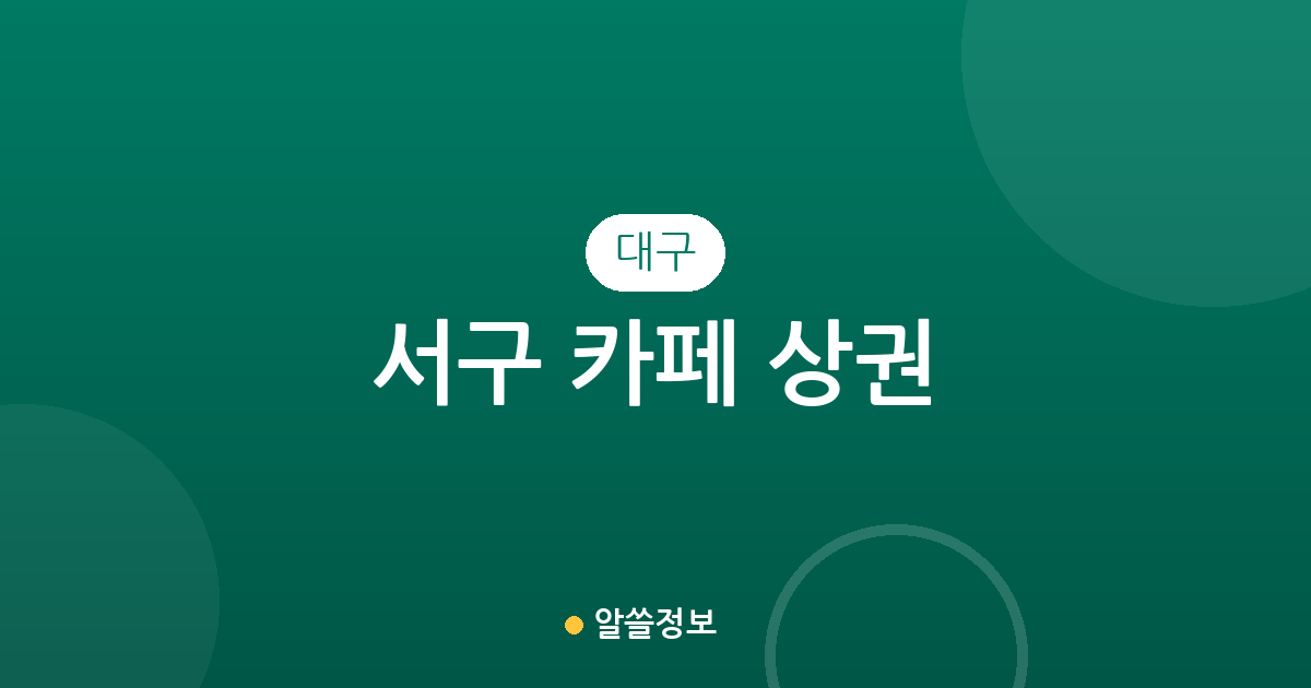 대구 서구 카페 상권 분석: 비산동부터 내당동까지 커피전문점 분포 현황