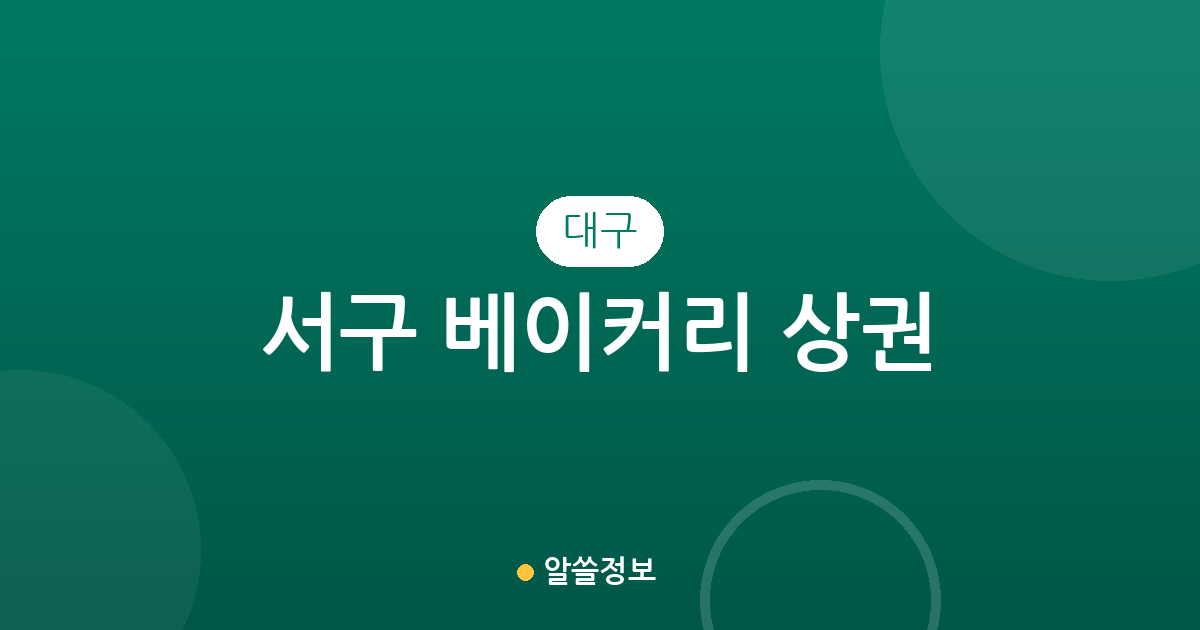 대구 서구 베이커리 상권 분석: 평리동과 내당동 중심의 빵집 분포 현황