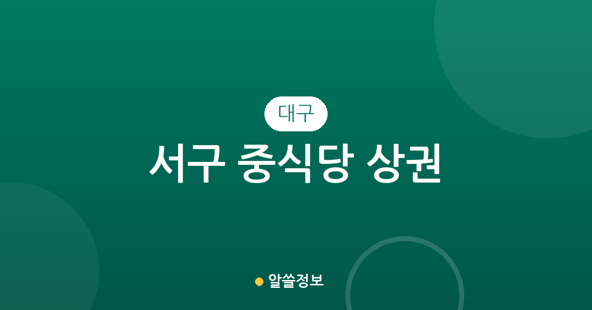 대구 서구 중식당 상권 분석: 평리동부터 상중이동까지 밀집도 높은 동네는 어디일까?