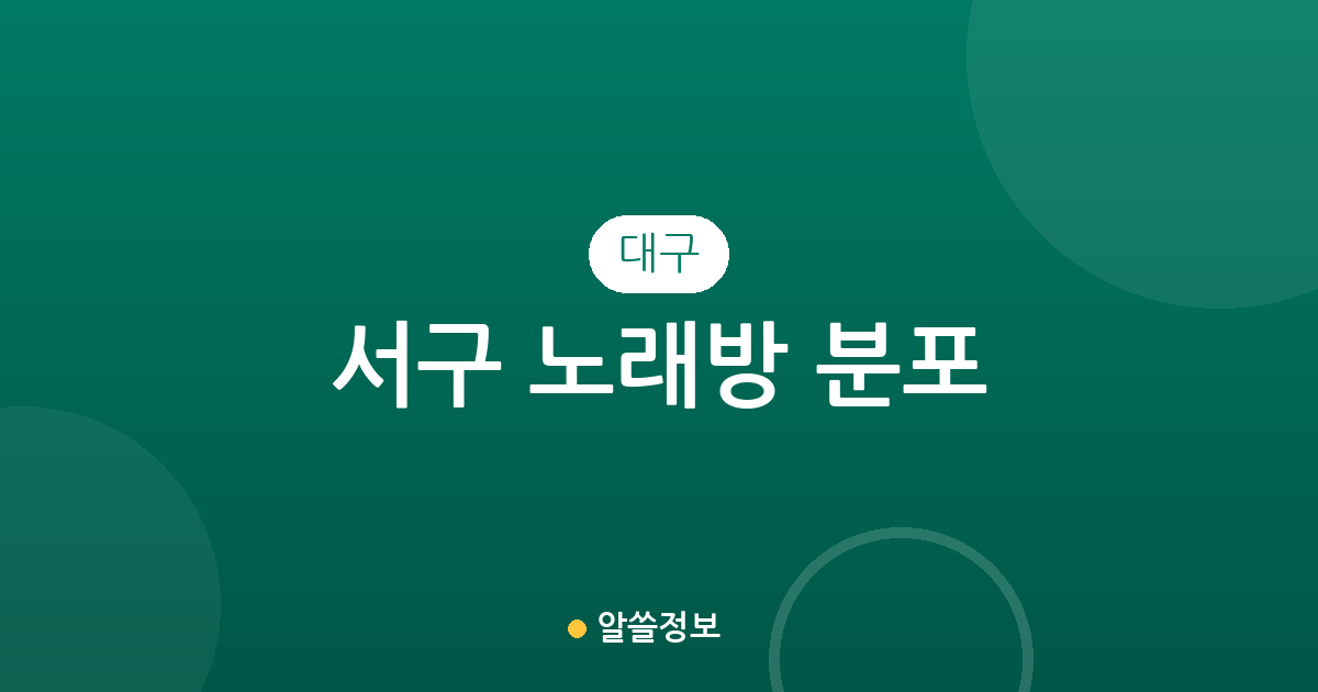 대구 서구 노래방 분포 분석: 평리동과 내당동 중심의 상권 정보