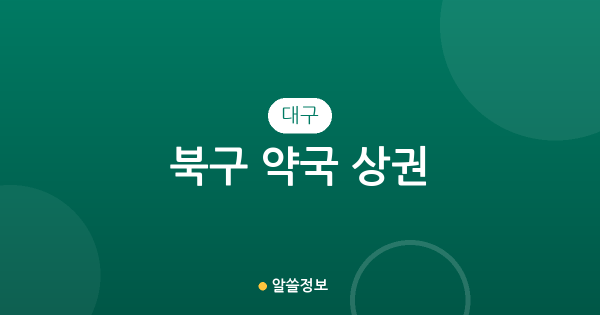 대구 북구 약국 상권 분석: 동천동부터 읍내동까지 밀집도 높은 동네는 어디?