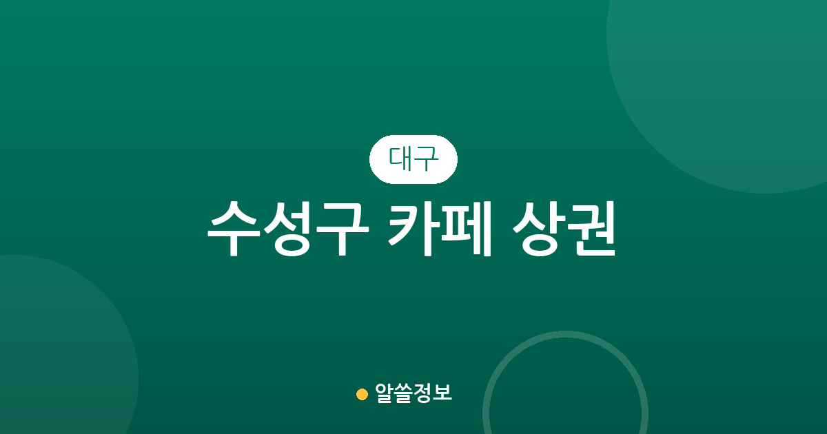 대구 수성구 카페 상권 분석: 고산동부터 범어동까지 커피전문점 분포 현황