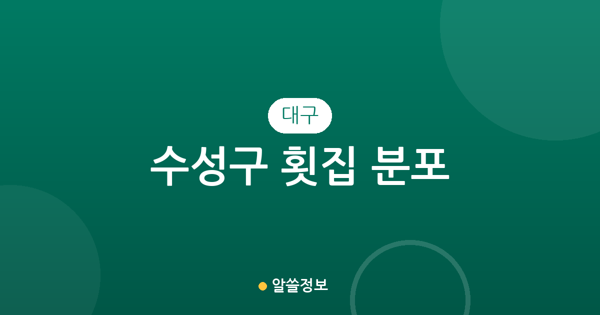 대구 수성구 횟집 분포 분석: 지산동부터 범어동까지 상권 밀집도 정보