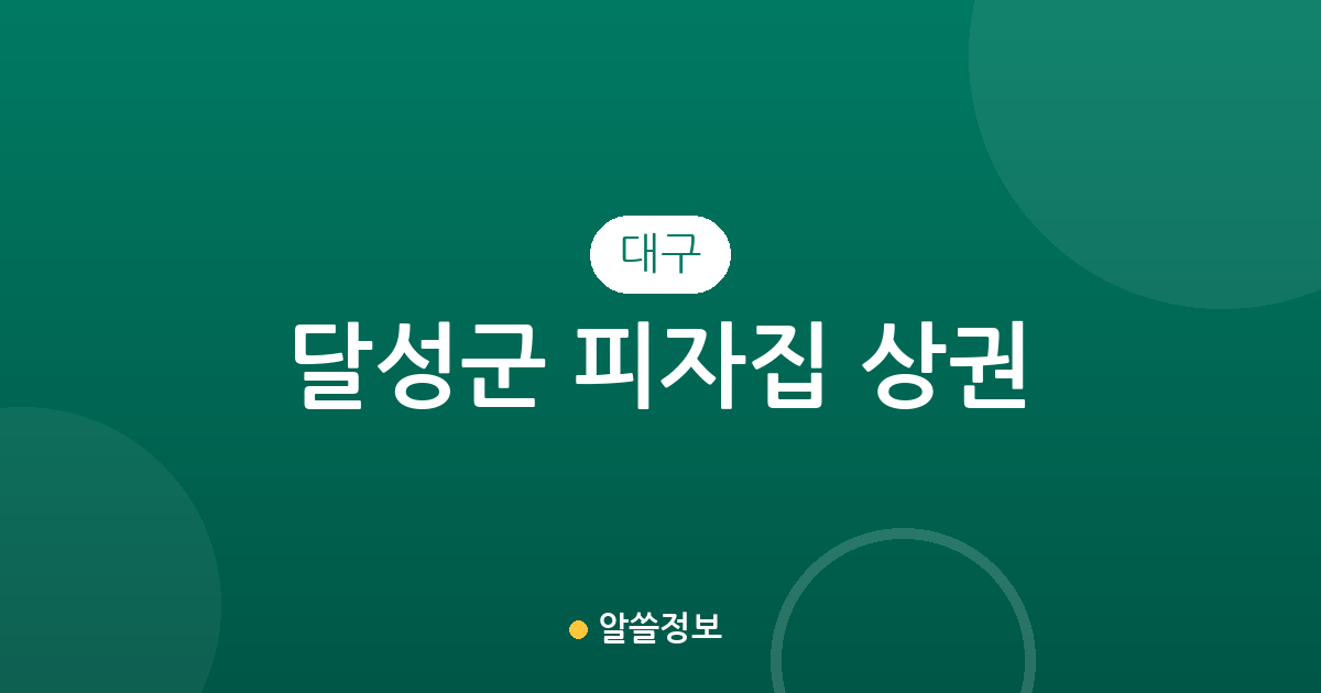대구 달성군 피자집 상권 분석: 다사읍부터 현풍읍까지 동별 분포 현황