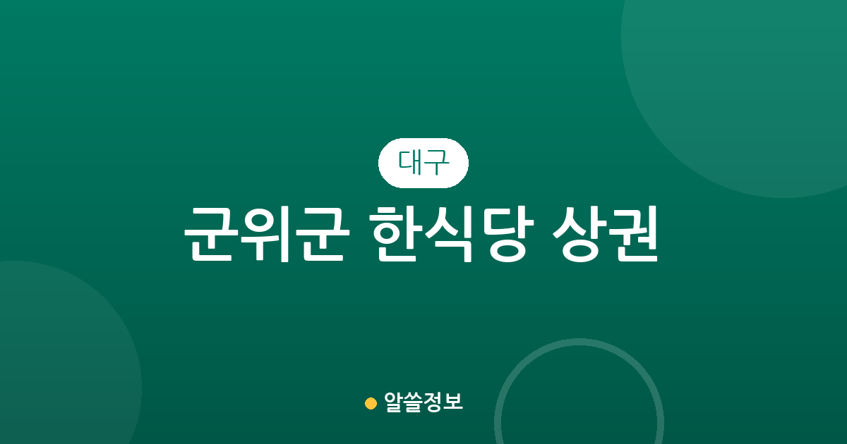 대구 군위군 한식당 상권 분석: 읍·면별 분포와 지역 맛집 찾기 가이드