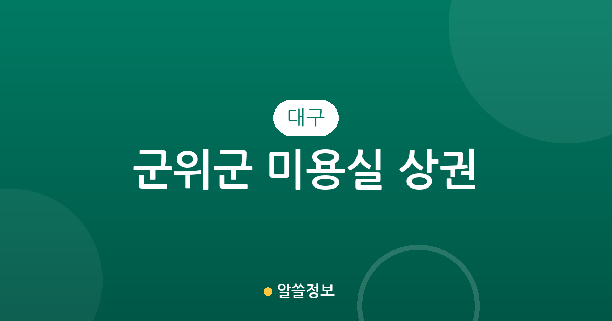 대구 군위군 미용실 상권 분석: 군위읍 중심의 분포 현황과 지역별 미용 서비스 환경