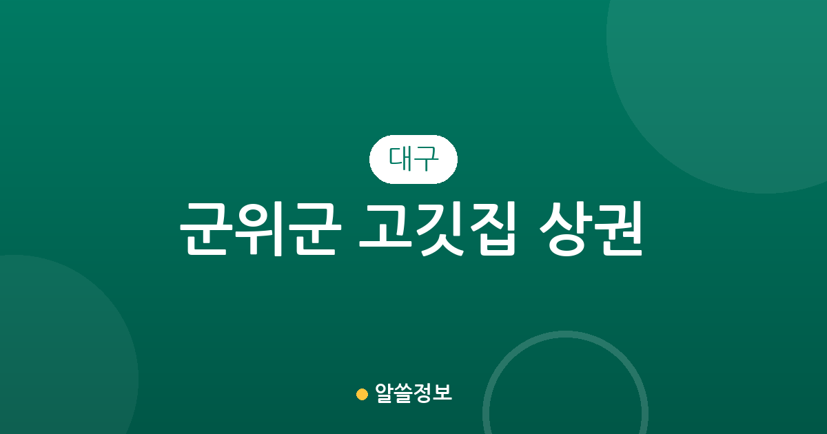 대구 군위군 고깃집 상권 분석: 군위읍부터 부계면까지 분포 현황 정리