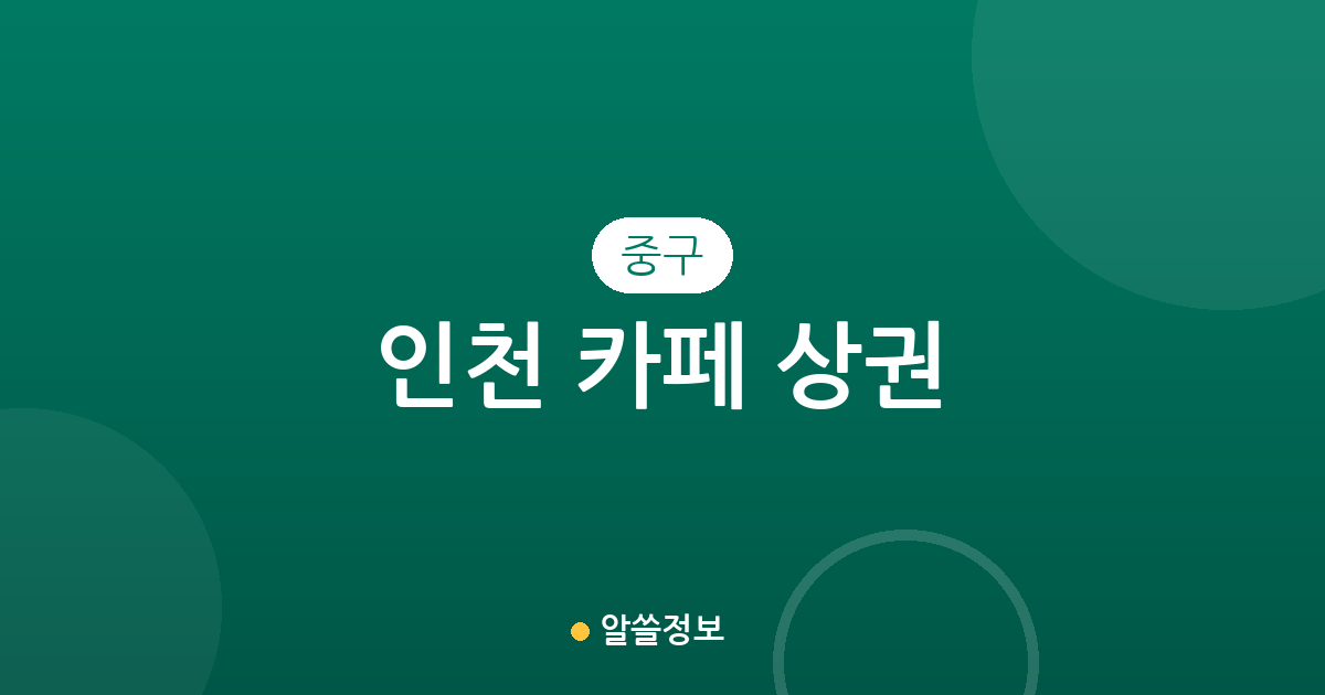 인천 중구 카페 상권 분석: 신포동부터 영종도까지 주요 분포 현황