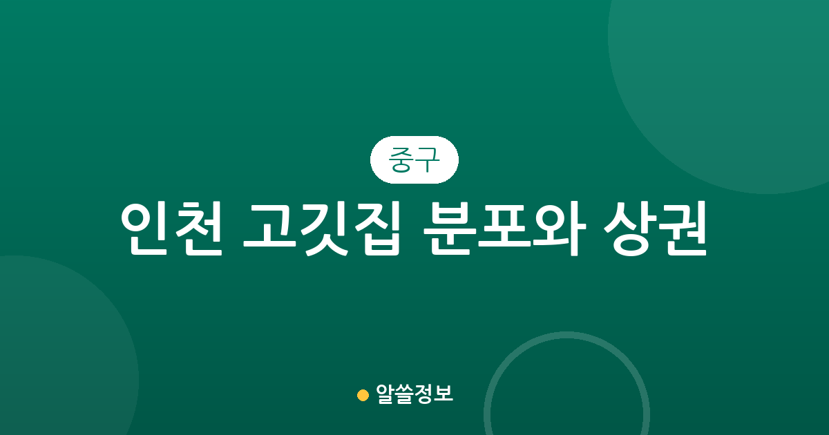 인천 중구 고깃집 분포와 상권 분석: 신포동부터 운서동까지 주요 밀집 구역 살펴보기