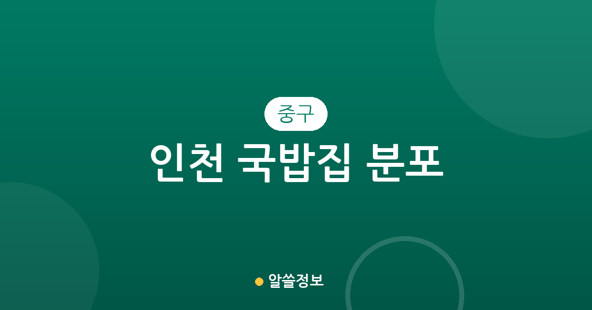 인천 중구 국밥집 분포 분석: 운서1동부터 신포동까지 지역별 현황