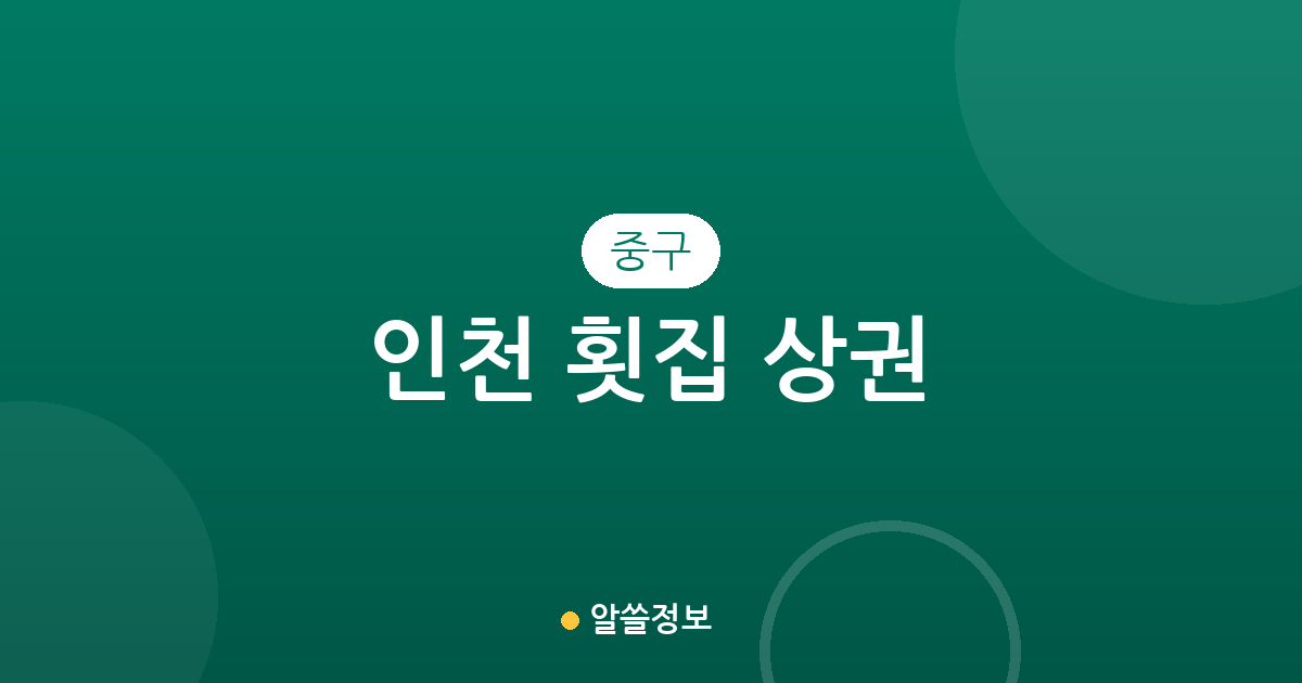 인천 중구 횟집 상권 분석: 용유동·연안동·개항동 중심의 분포 현황