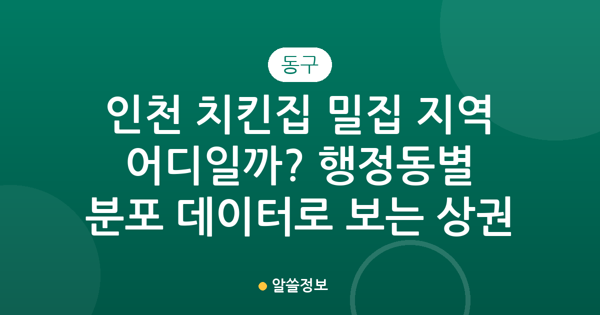 인천 동구 치킨집 밀집 지역 어디일까? 행정동별 분포 데이터로 보는 상권 분석