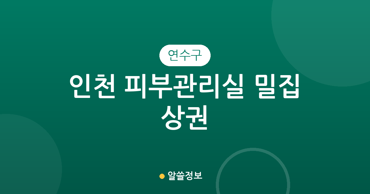 인천 연수구 피부관리실 밀집 상권 분석: 송도2동·동춘2동 중심으로 알아보는 에스테틱 분포
