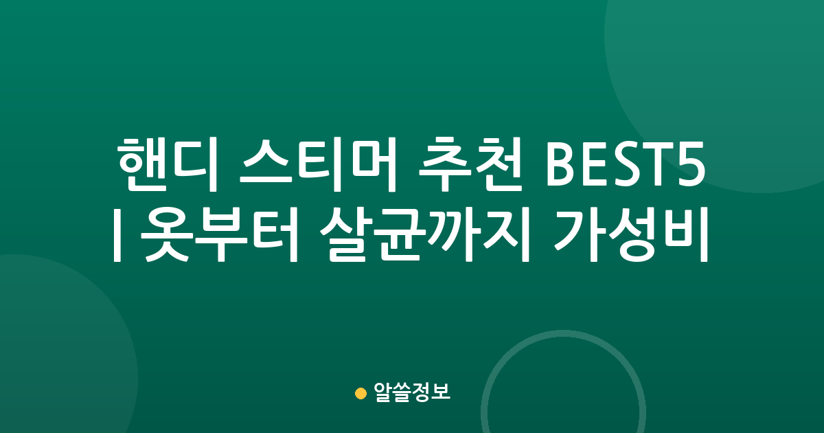 핸디 스티머 추천 BEST5 | 옷부터 살균까지 가성비·인기 비교