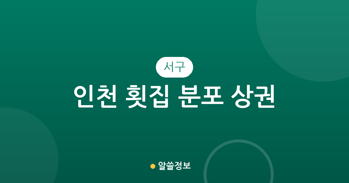 인천 서구 횟집 분포 상권 분석: 연희동부터 신현원창동까지 밀집 지역 정보