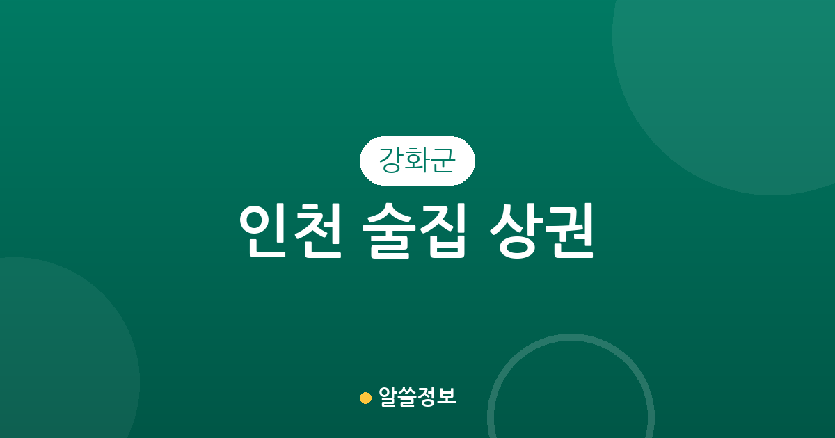 인천 강화군 술집 상권 분석: 강화읍부터 주요 면 단위 분포 현황까지