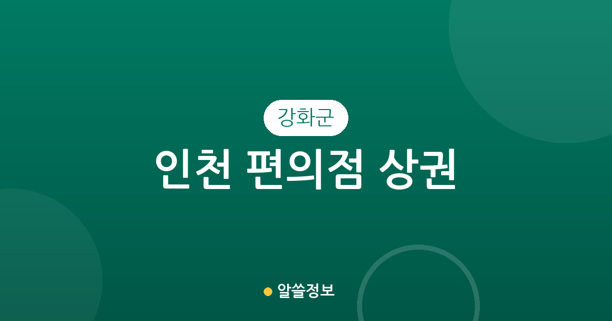 인천 강화군 편의점 상권 분석: 강화읍·화도면·길상면 중심 분포 현황