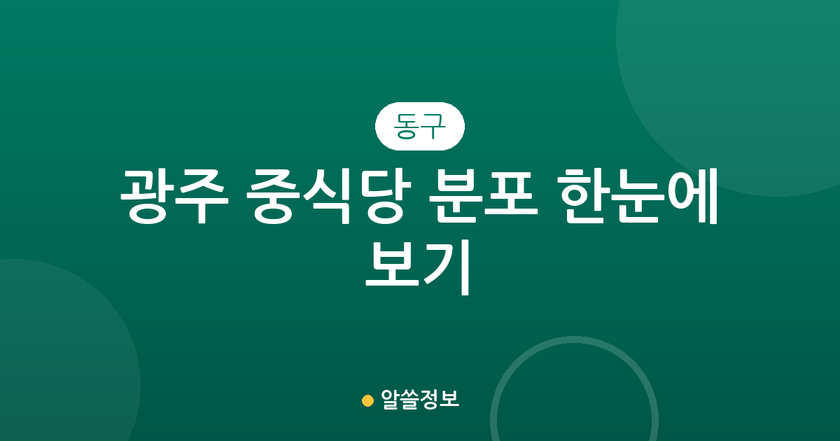 광주 동구 중식당 분포 한눈에 보기: 밀집 상권 서남동·충장동·계림1동 분석
