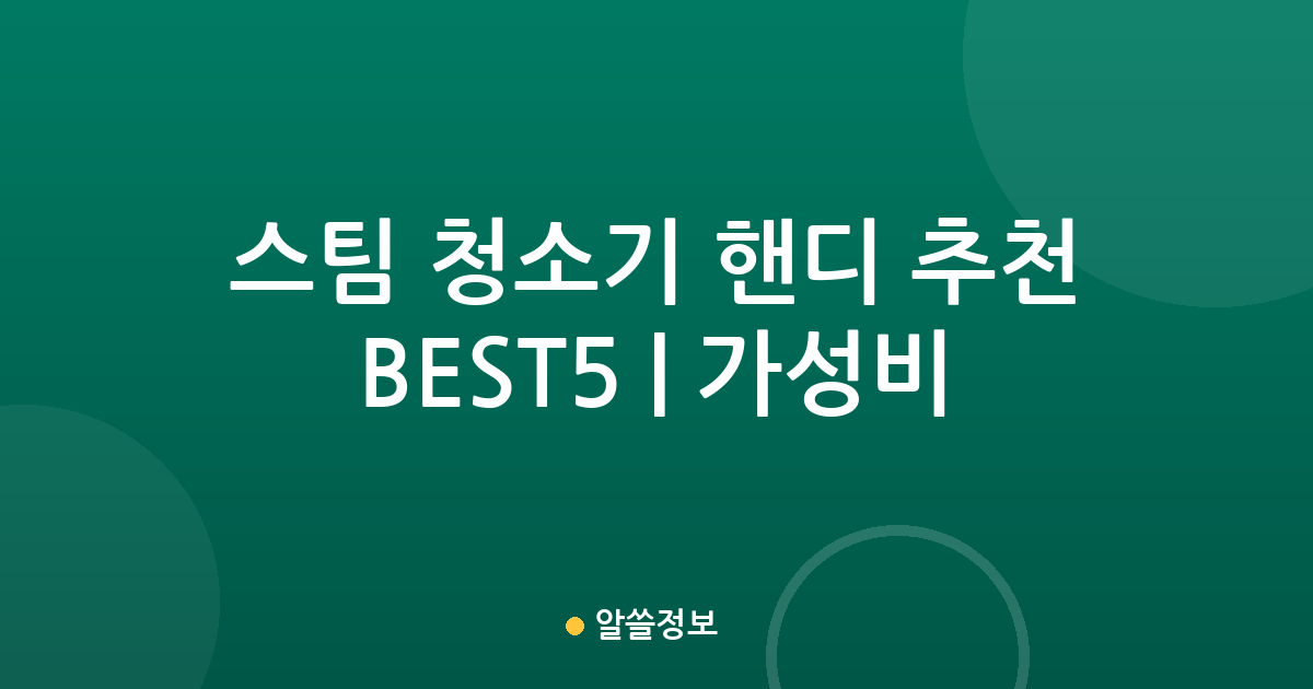 스팀 청소기 핸디 추천 BEST5 | 가성비·인기 비교