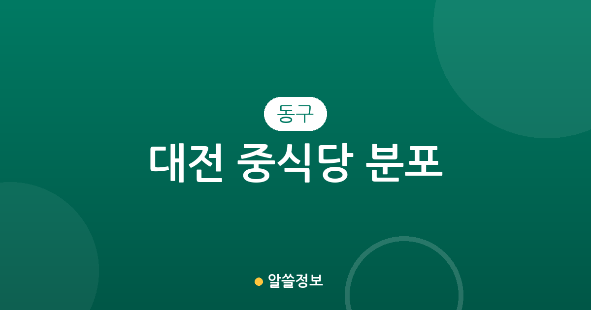 대전 동구 중식당 분포 분석: 자양동부터 산내동까지 우리 동네 중국집 현황