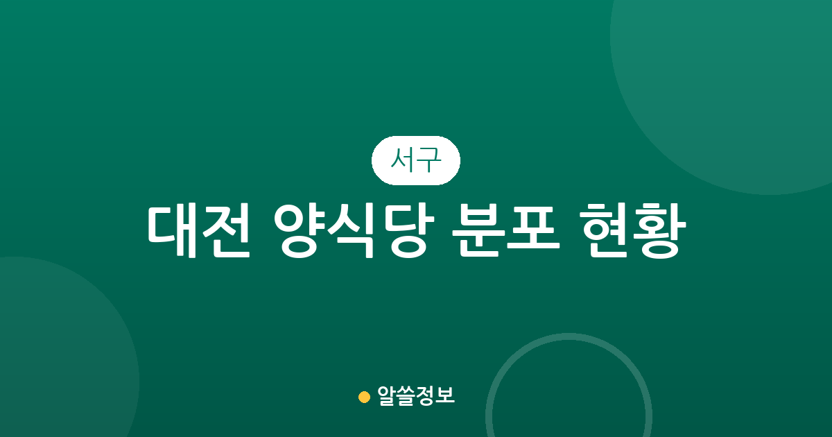대전 서구 양식당 분포 현황: 둔산2동부터 도안동까지 지역별 상권 분석