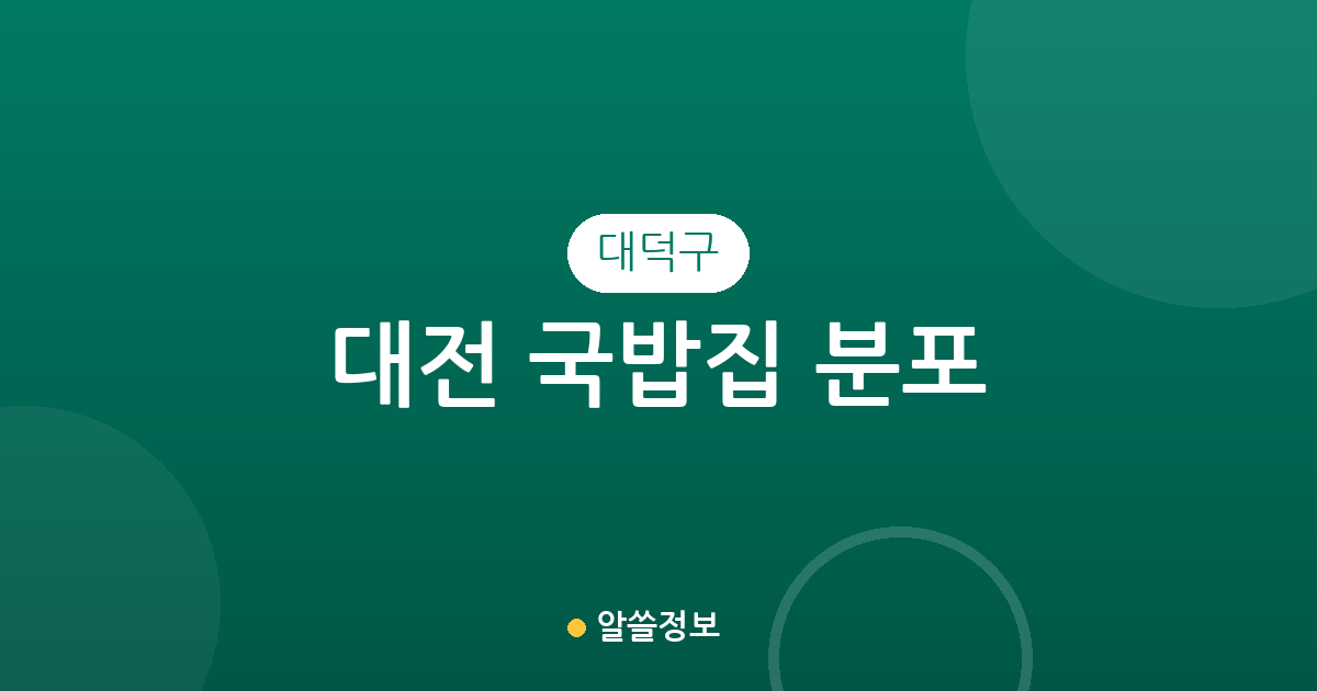 대전 대덕구 국밥집 분포 분석: 오정동·중리동 상권 밀집도 확인하기