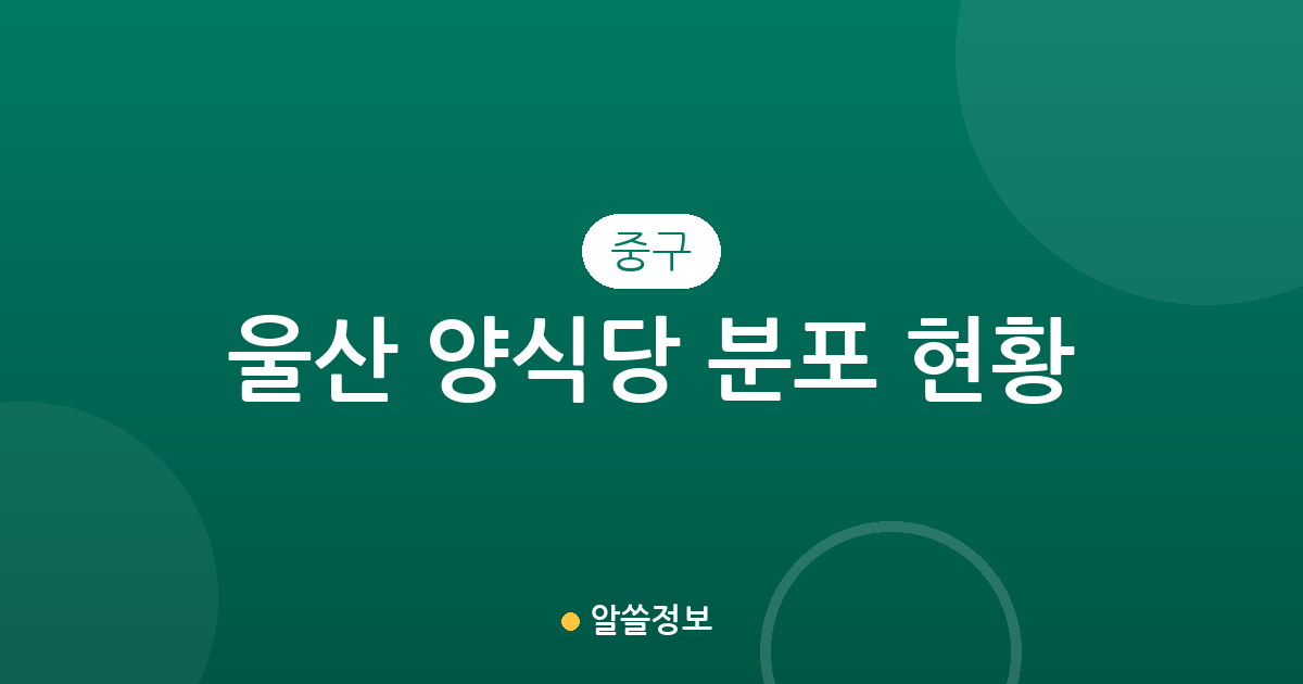 울산 중구 양식당 분포 현황 분석: 태화동과 중앙동을 중심으로