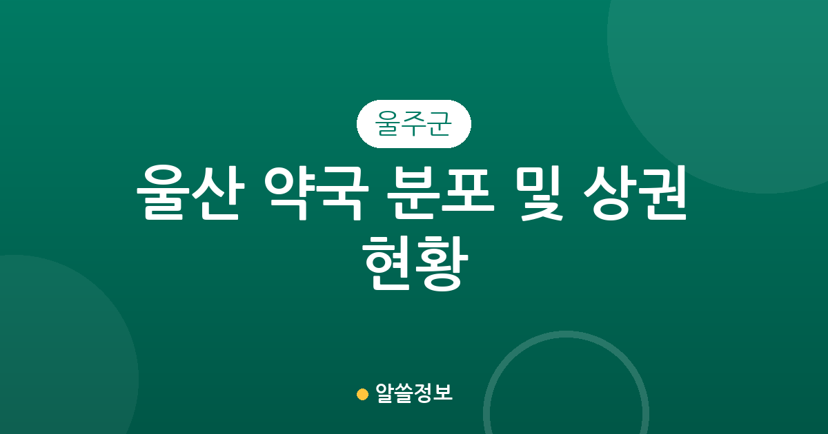 울산 울주군 약국 분포 및 상권 현황: 언양읍·온산읍 중심으로 살펴보는 동네 약국 접근성