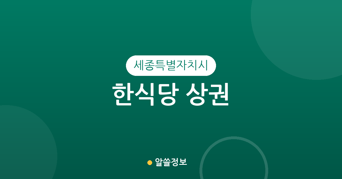 세종특별자치시 한식당 상권 분석: 조치원읍부터 나성동까지 지역별 분포 현황