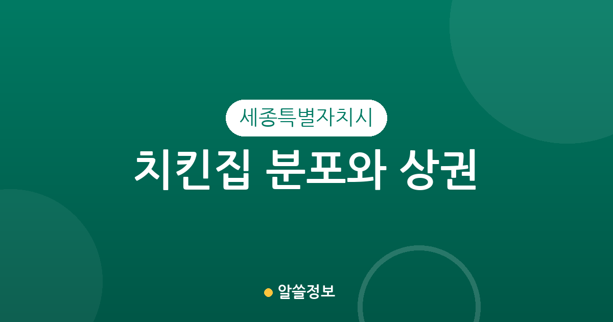 세종특별자치시 치킨집 분포와 상권 분석: 어디에 통닭집이 많을까?