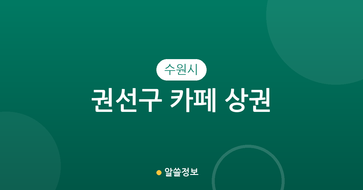 수원시 권선구 카페 상권 분석: 구운동·곡선동·평동 등 행정동별 분포 현황