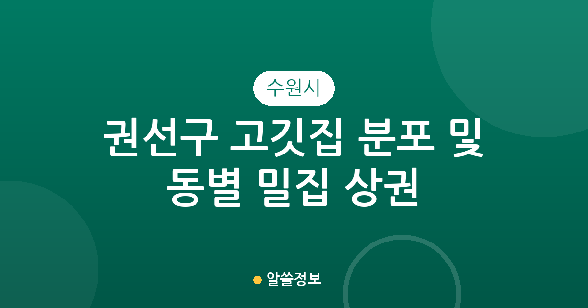 수원시 권선구 고깃집 분포 및 동별 밀집 상권 분석