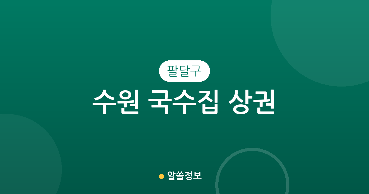 수원 팔달구 국수집 상권 분석: 인계동부터 행궁동까지 동별 분포 현황