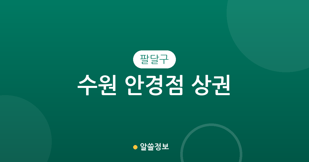 수원 팔달구 안경점 상권 분석: 인계동부터 행궁동까지 동네별 분포 현황